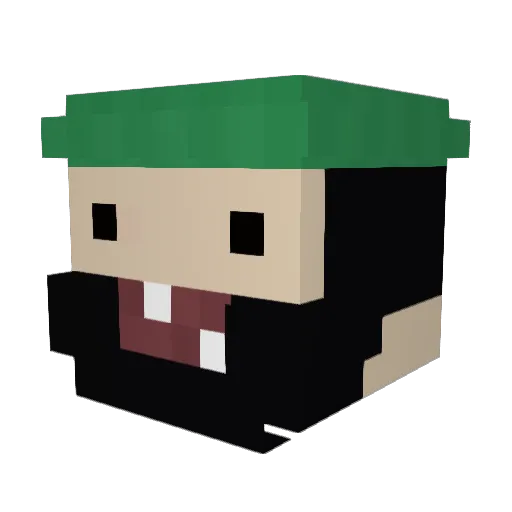 letz_go Minecraft avatar head, 3D render
