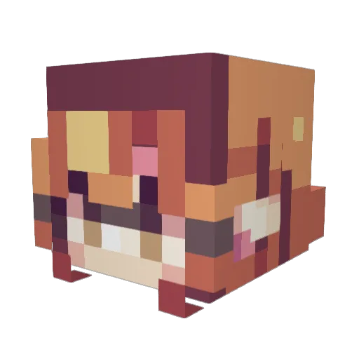 leviathaaan Minecraft avatar head, 3D render