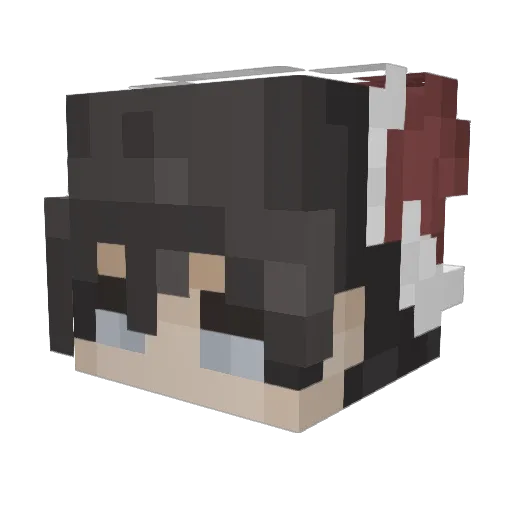 lewshu Minecraft avatar head, 3D render