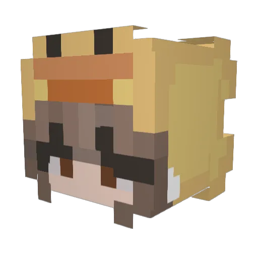 lexilouz Minecraft avatar head, 3D render