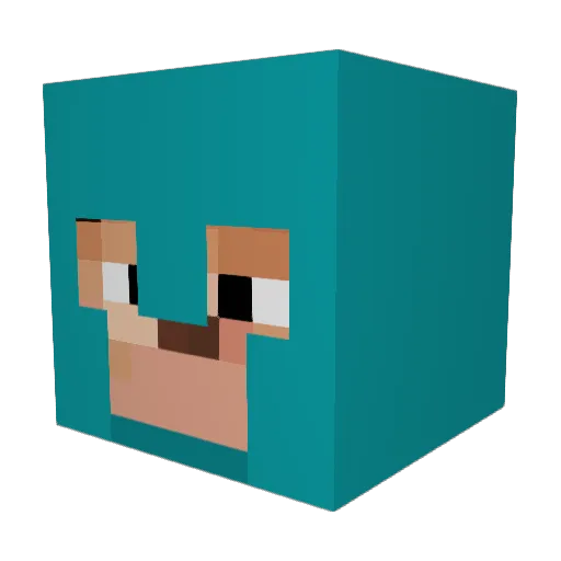 leyting Minecraft avatar head, 3D render