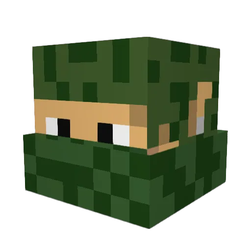 lfc_elf Minecraft avatar head, 3D render