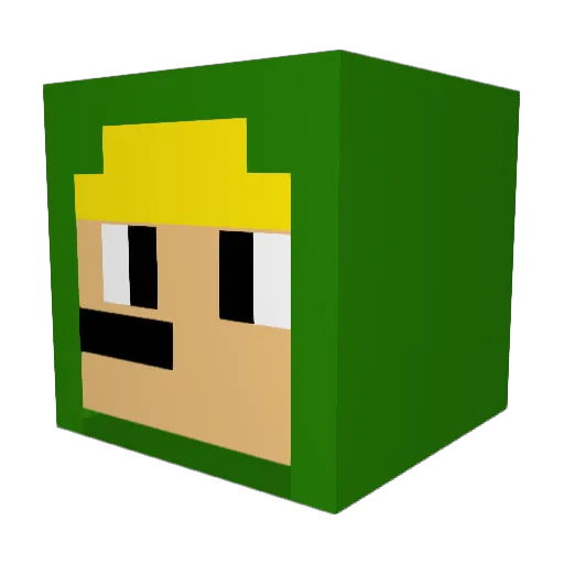 lgxnz Minecraft avatar head, 3D render