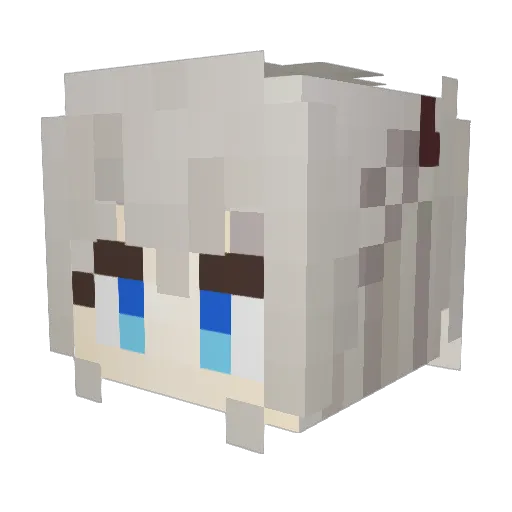 li_hot Minecraft avatar head, 3D render