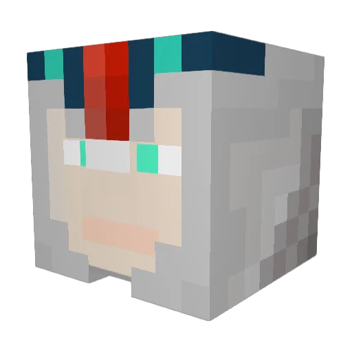 li_kun Minecraft avatar head, 3D render
