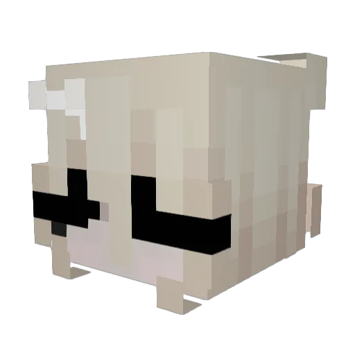 liateral Minecraft avatar head, 3D render