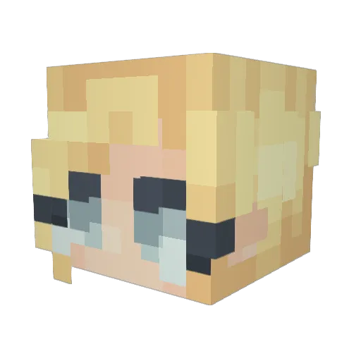 lichun Minecraft avatar head, 3D render