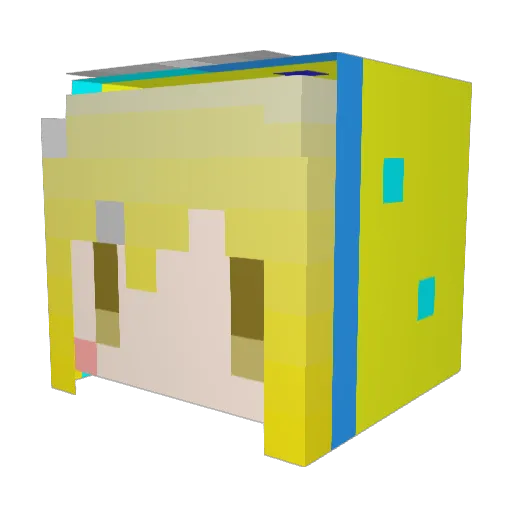 lie_luck Minecraft avatar head, 3D render