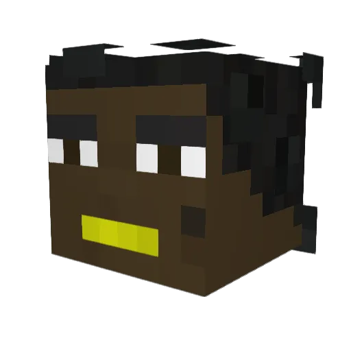 lightbald Minecraft avatar head, 3D render