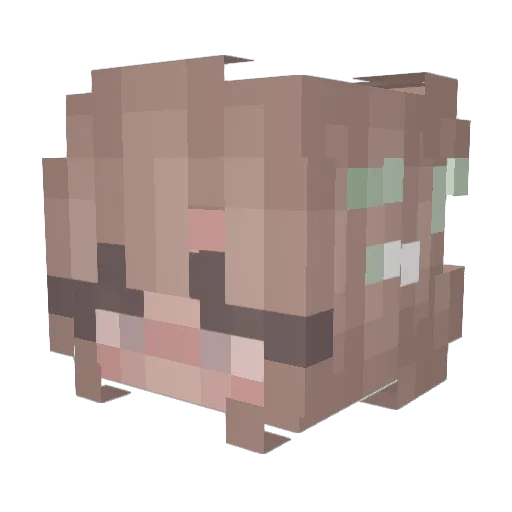 lightbluegoat Minecraft avatar head, 3D render