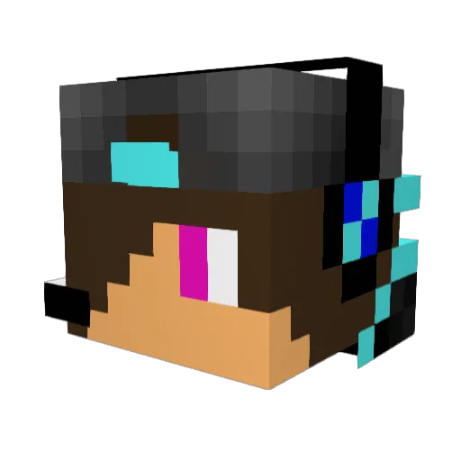 lighteningwitch Minecraft avatar head, 3D render