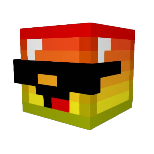 lightstick Minecraft avatar head, 3D render