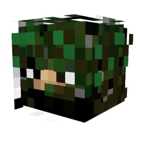 lightwolf Minecraft avatar head, 3D render