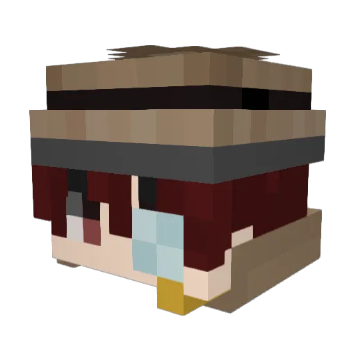 liguantong Minecraft avatar head, 3D render
