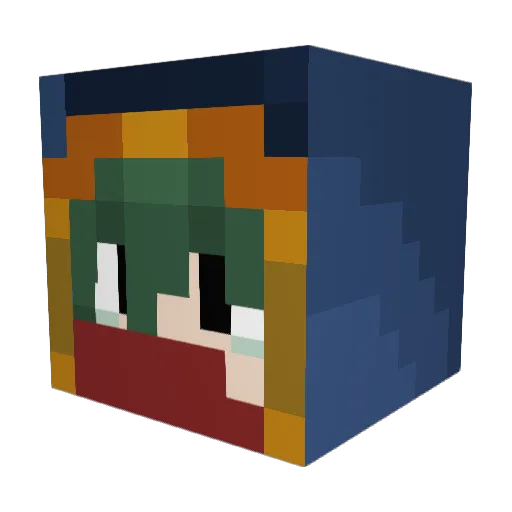 liioji Minecraft avatar head, 3D render