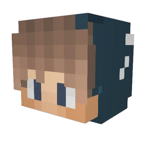 likePuschel Minecraft avatar head, 3D render