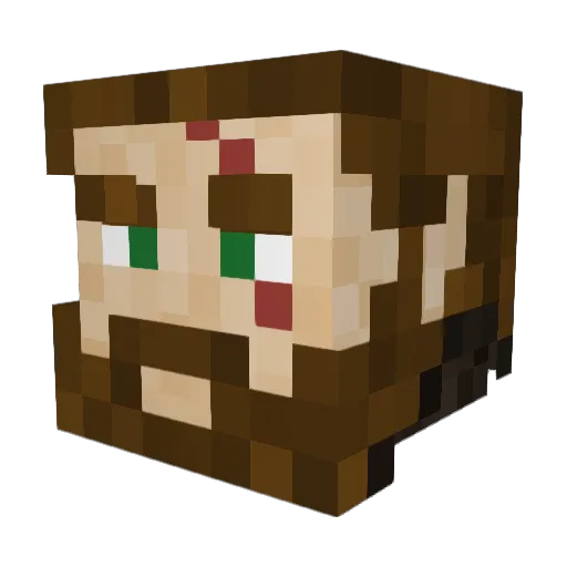 likeable Minecraft avatar head, 3D render