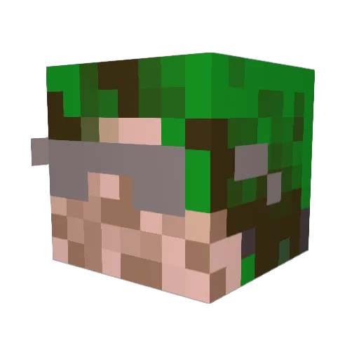 likequig Minecraft avatar head, 3D render