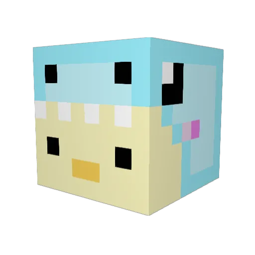 lilChyna Minecraft avatar head, 3D render