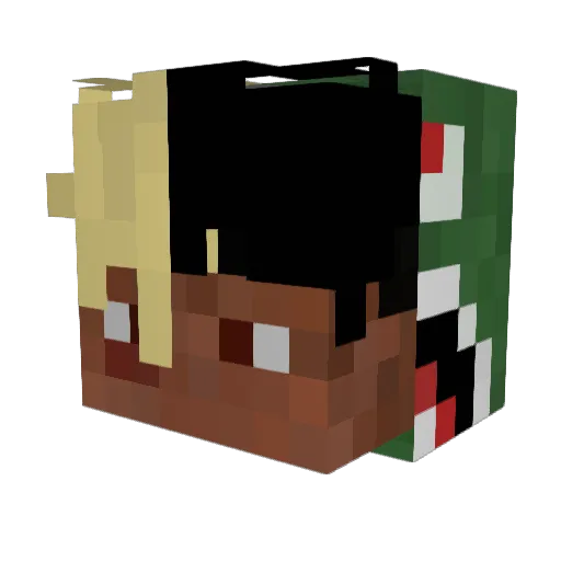 lilYuno Minecraft avatar head, 3D render