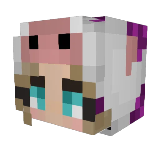 lila___Kuh Minecraft avatar head, 3D render
