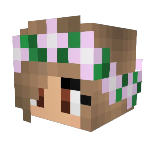 lilac2 Minecraft avatar head, 3D render