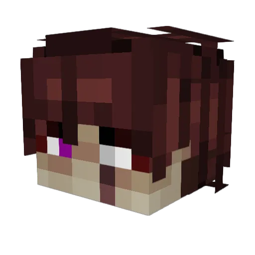 lilac_hat Minecraft avatar head, 3D render