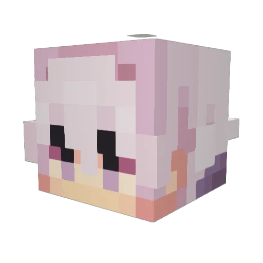 lilacsoap Minecraft avatar head, 3D render