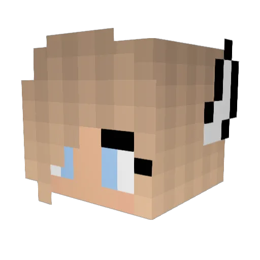 lilaustralian Minecraft avatar head, 3D render