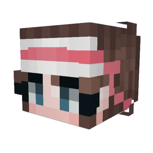 lilihong Minecraft avatar head, 3D render