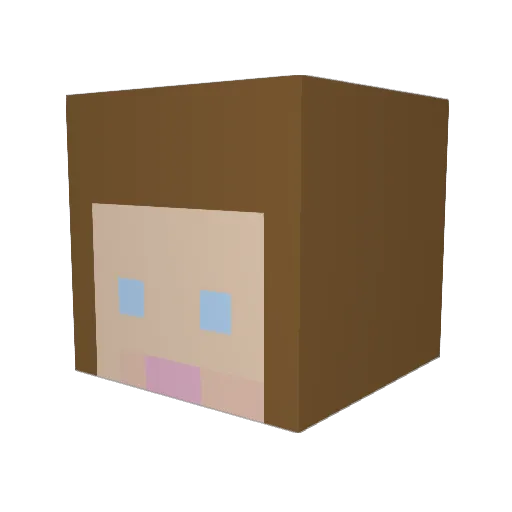 lilinguine Minecraft avatar head, 3D render