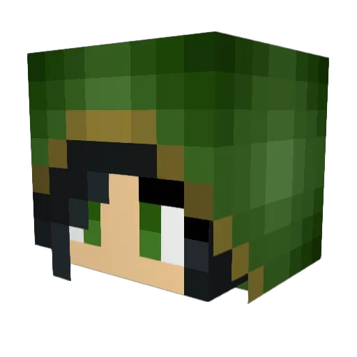 lilisaki Minecraft avatar head, 3D render