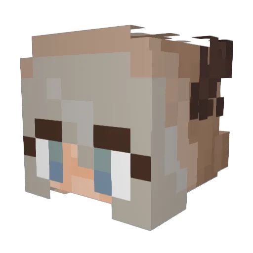 lillefarsel Minecraft avatar head, 3D render