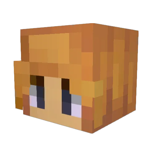 lillose Minecraft avatar head, 3D render