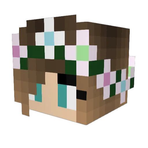 lillylop Minecraft avatar head, 3D render