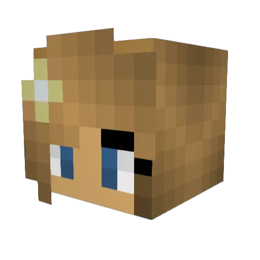lillypink Minecraft avatar head, 3D render