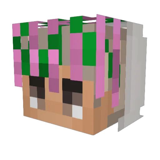lilraqi Minecraft avatar head, 3D render