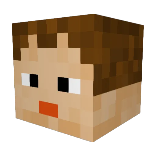 lilttle Minecraft avatar head, 3D render