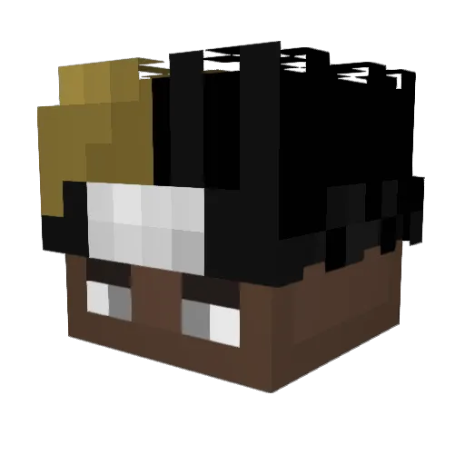 liluWuzi Minecraft avatar head, 3D render