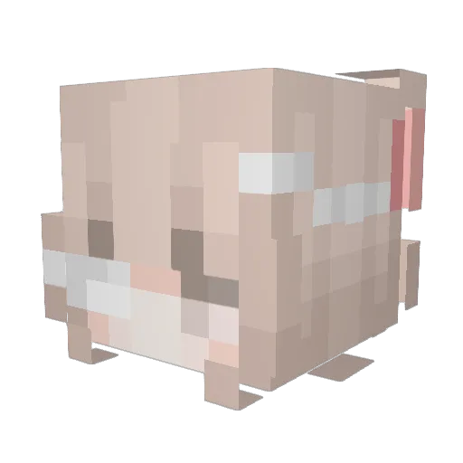 lilwaifuvert Minecraft avatar head, 3D render