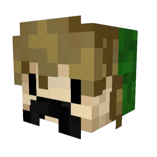 lilworm Minecraft avatar head, 3D render