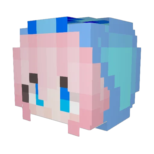 lilwuya Minecraft avatar head, 3D render