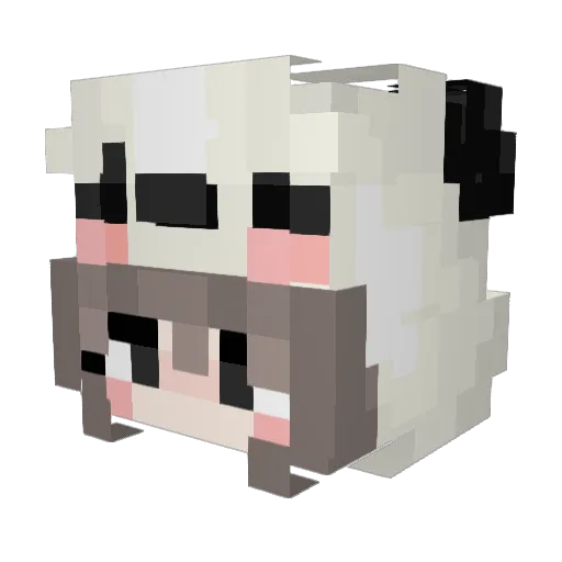 lilypooh Minecraft avatar head, 3D render