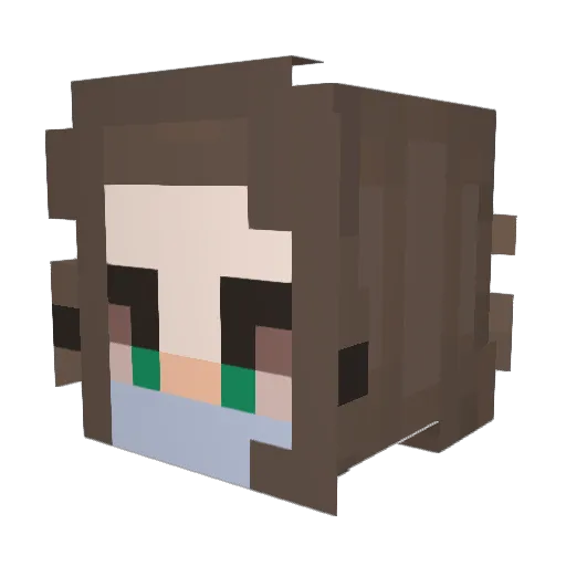 lilyscott Minecraft avatar head, 3D render