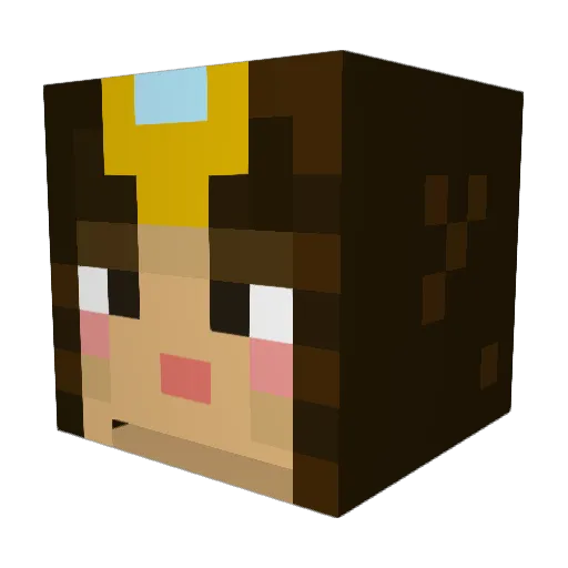 lilysok Minecraft avatar head, 3D render