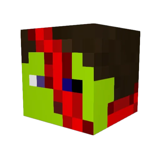 lime_terminator4 Minecraft avatar head, 3D render