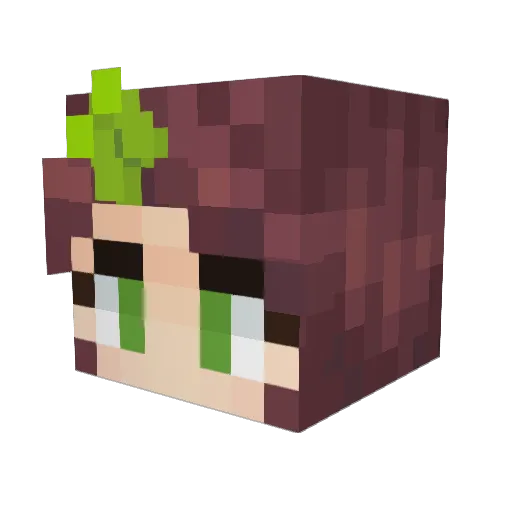 limelier Minecraft avatar head, 3D render