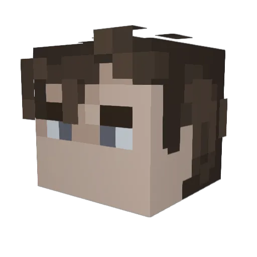 limonge Minecraft avatar head, 3D render