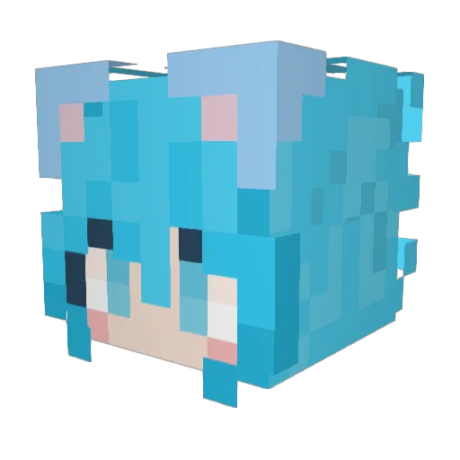 linAan Minecraft avatar head, 3D render