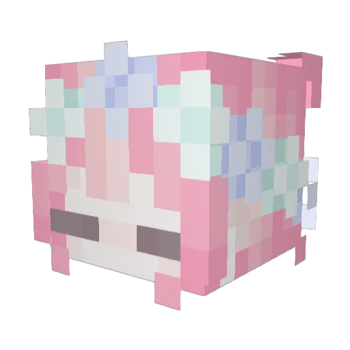 lin_08 Minecraft avatar head, 3D render